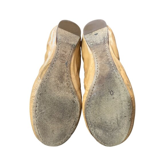 Tory Burch Caroline Patent Leather Ballet Flats Nude Beige Womens Size 8 - Picture 9 of 12